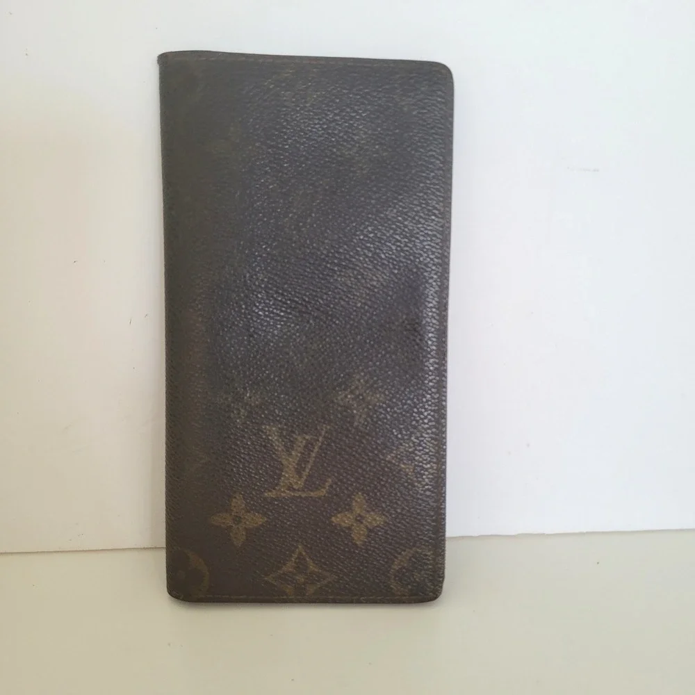 Louis Vuitton Monogram Canvas Long Bifold Wallet Brown Mens Womens Vintage